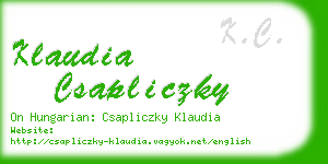 klaudia csapliczky business card